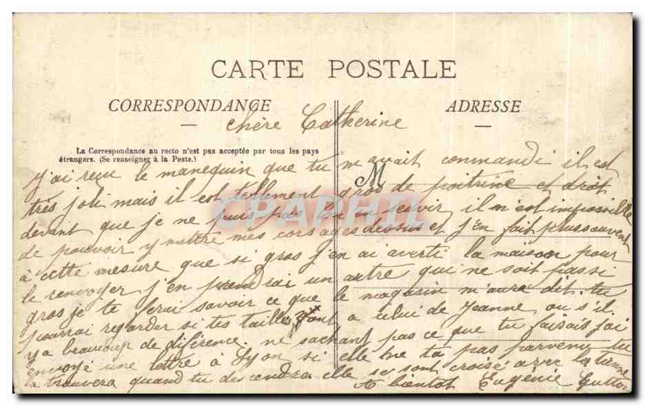 CPA Grotte De Notre Dame De Lourdes — Verso