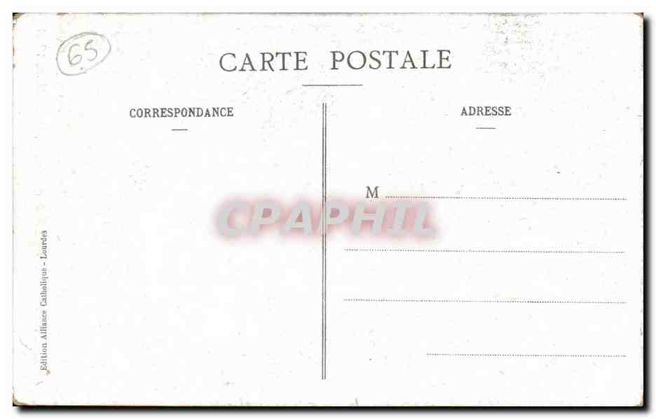 CPA Lourdes Apparition de la Vierge a Bernadette le 25 mars 1858 — Verso