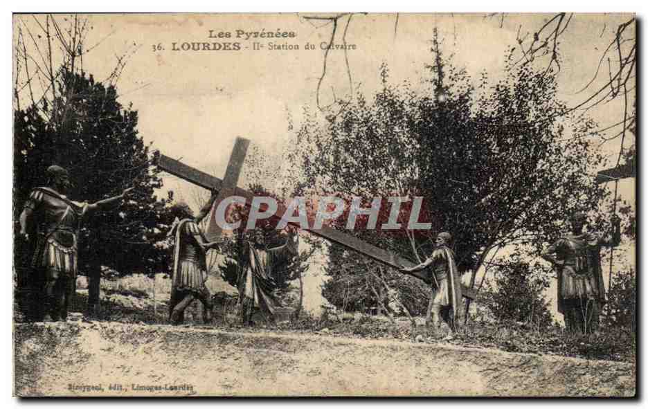 CPA Lourdes Statue du Calvaire
