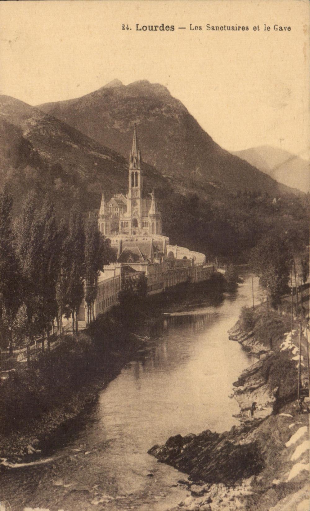 CPA Lourdes Les Sanctuaire et le Gave