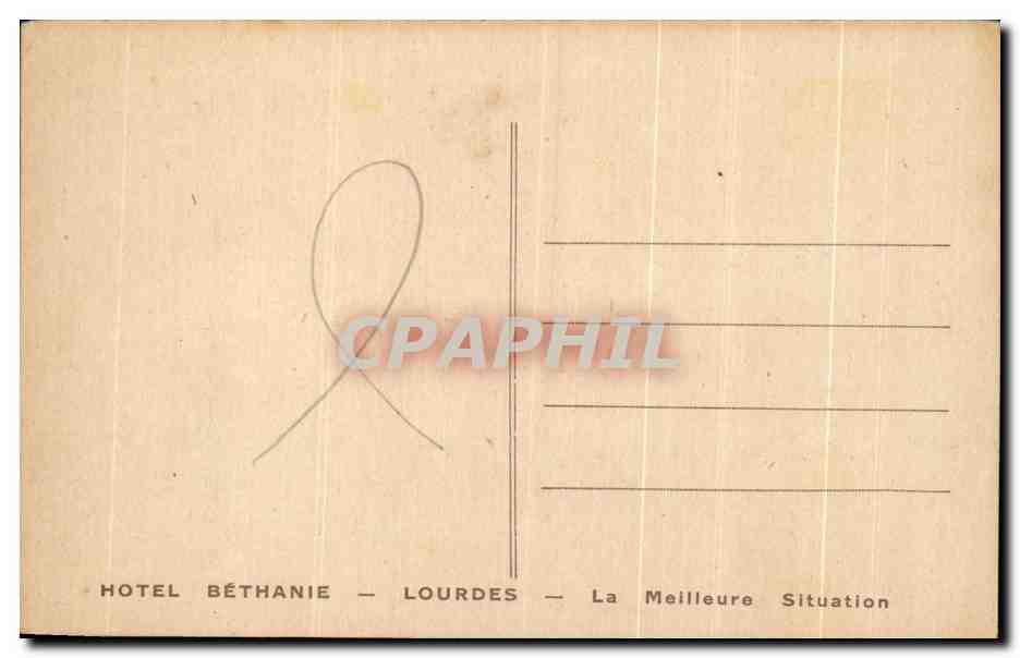 CPA Lourdes Hotel Bethanie — Verso
