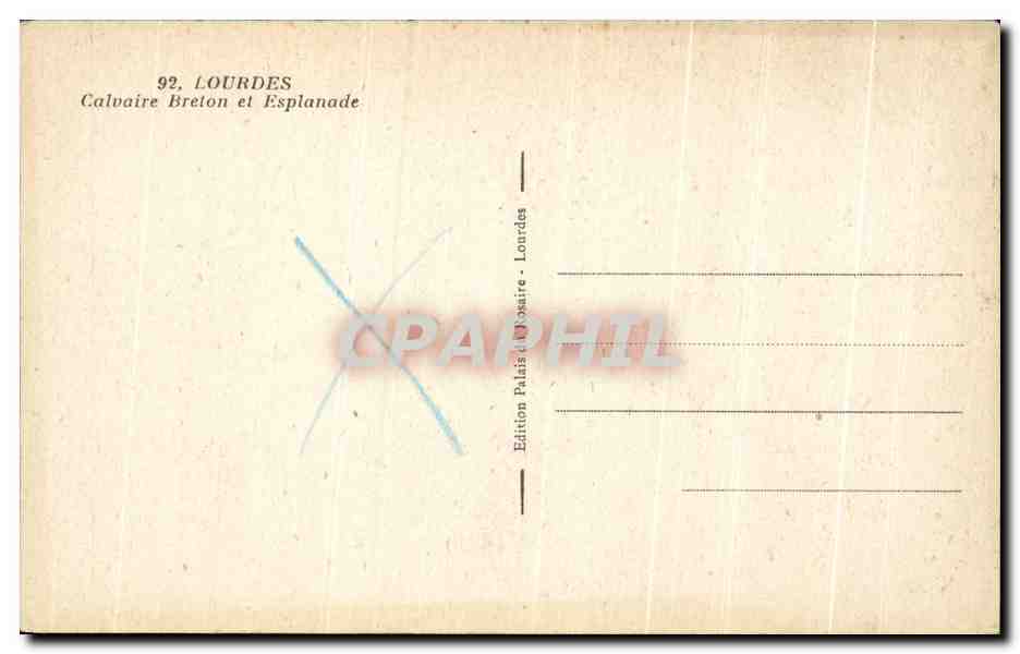 CPA Lourdes Calvaire Breton et Esplanade — Verso