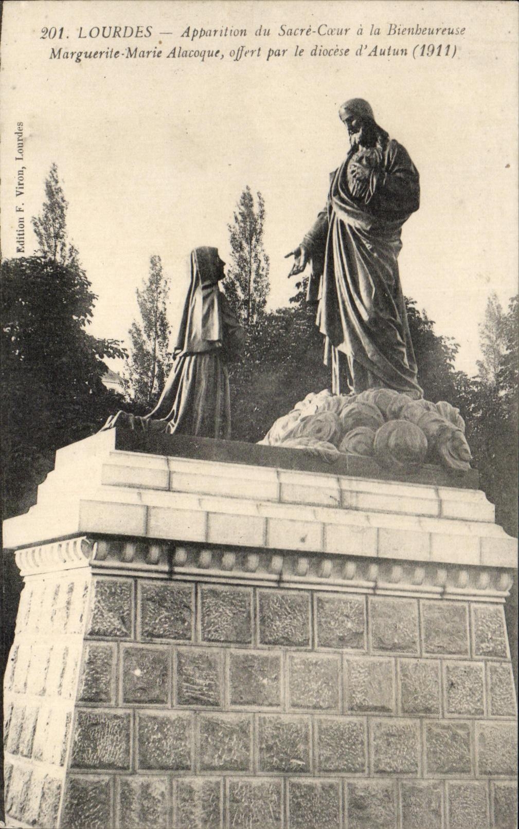 CPA Lourdes Apparition du Sacre Coeur a La Bienbeureuse Marguerite Marie Alacoque diocese d'Autun