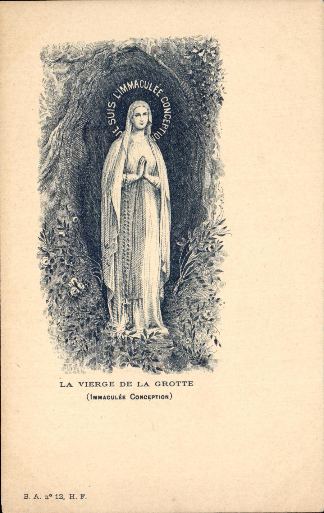CPA La Vierge De La Grotte Lourdes immaculee conception