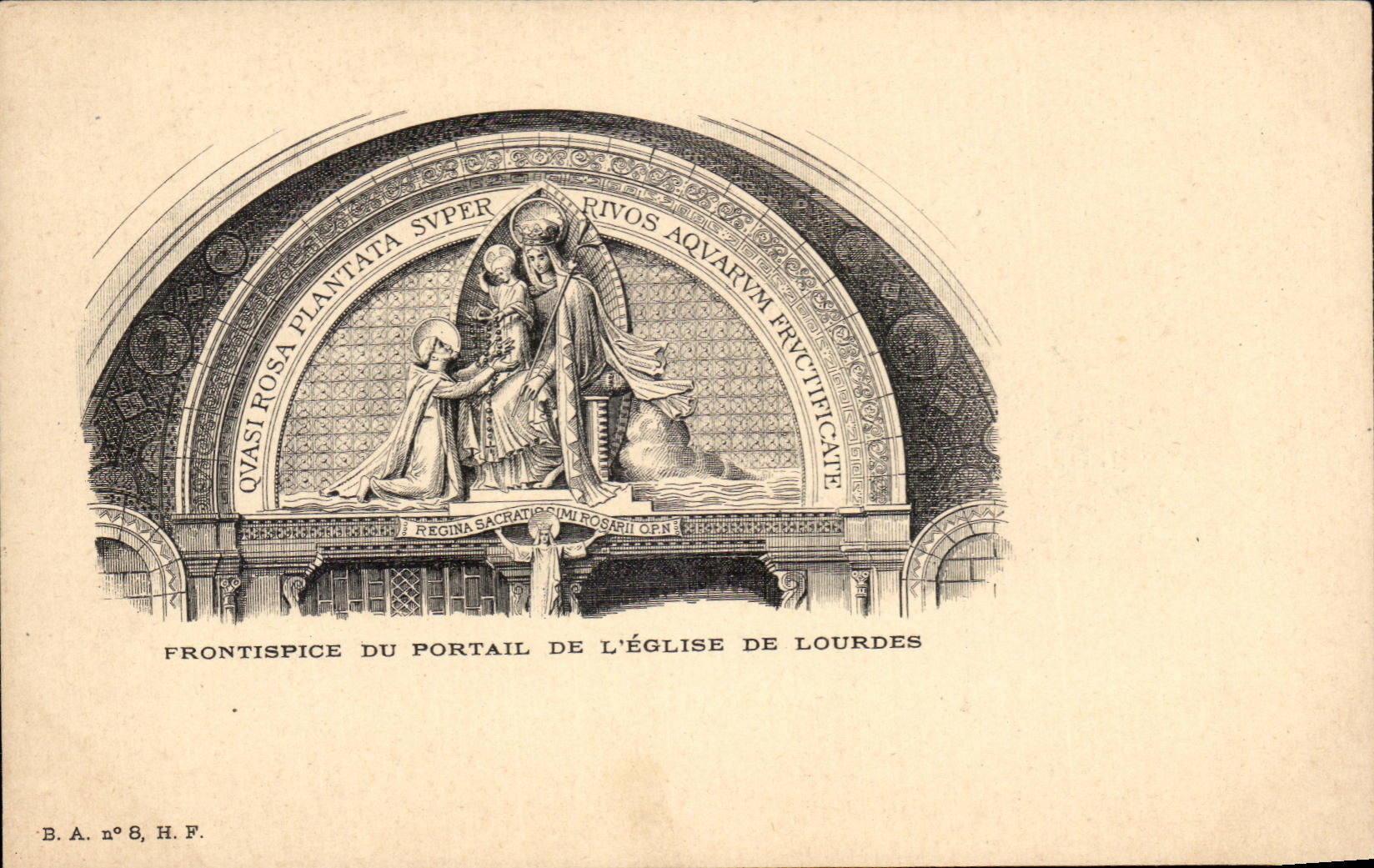 CPA Frontispice Du portail De L'Eglise De Lourdes