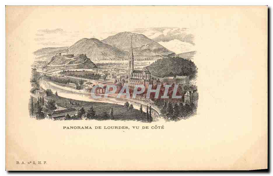 CPA Panorama De Lourdes Vu De Cote