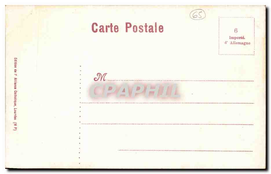CPA Lourdes L'Eglise du Rosaire et la Basilique — Verso