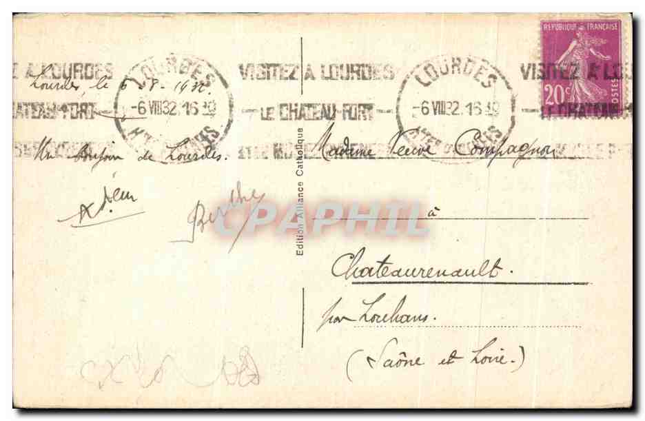 Lourdes — Souvenir de Lourdes — Édition Alliance Catholique n°226 — Reverso