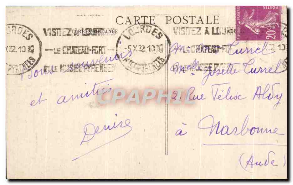 CPA Les Pyrenes Lourdes Le Calvaire Breton Et La Basilique — Verso