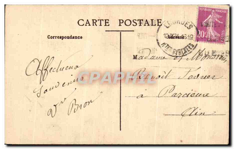 CPA Souvenir De N D De Lourdes Apparition A Bernadette Soubirous — Verso