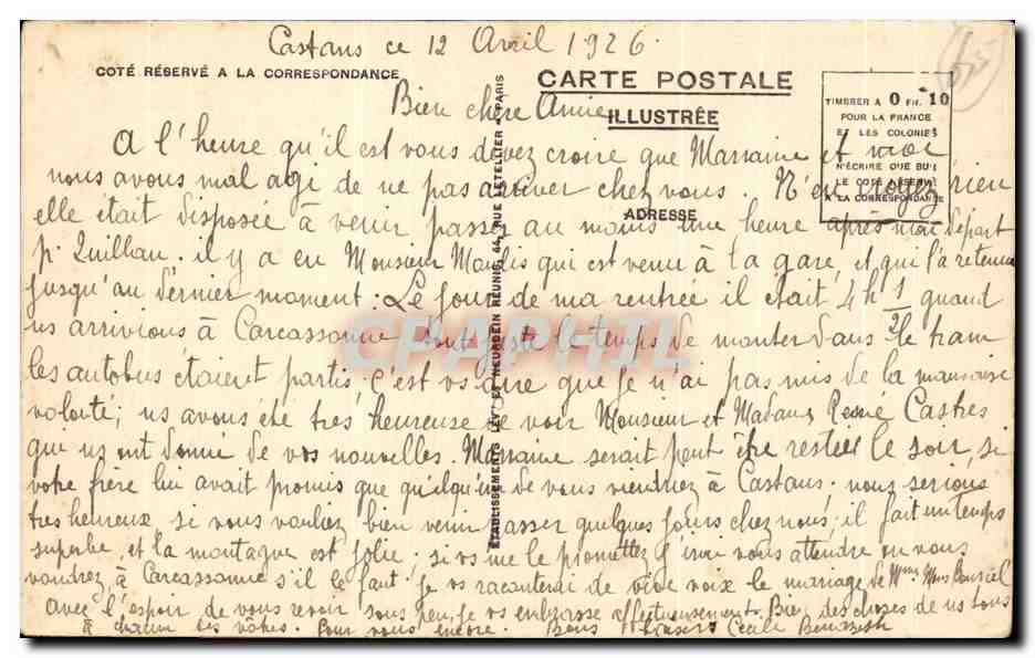 CPA Lourdes La Vallee d'Argeles vue du Funiculaire du Pic du Jer — Verso