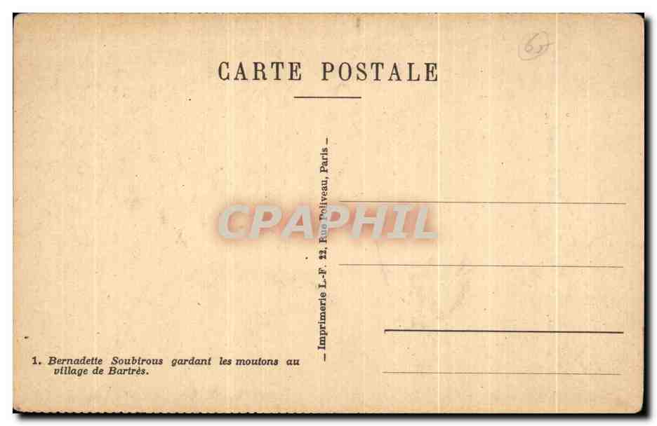 CPA Musee Bernadette Lourdes Moutons — Verso