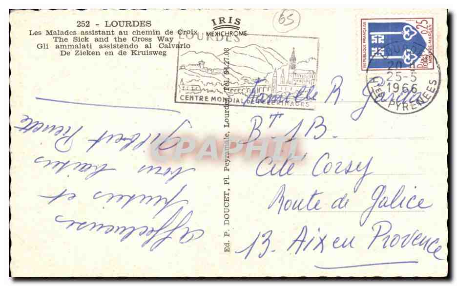 CPA Lourdes les Malades assistant au chemin de Crolx  — Verso