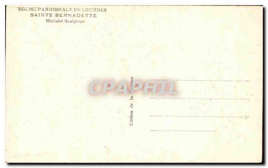 CPA Eglise Paroissiale De Lourdes Sainte Bernadertte  — Verso