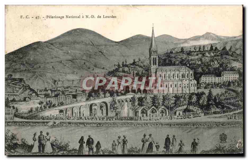 CPA Pelerinage National a ND de Lourdes