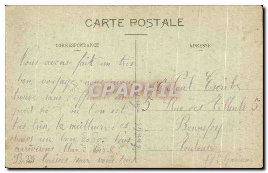 CPA Lourdes la Grottet et la basilique  — Verso