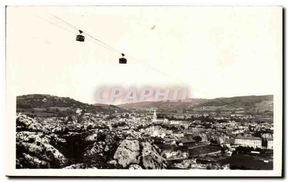 CPA Lourdes Telerique de Beout En Plein ciel sur la Ville de Lourdes