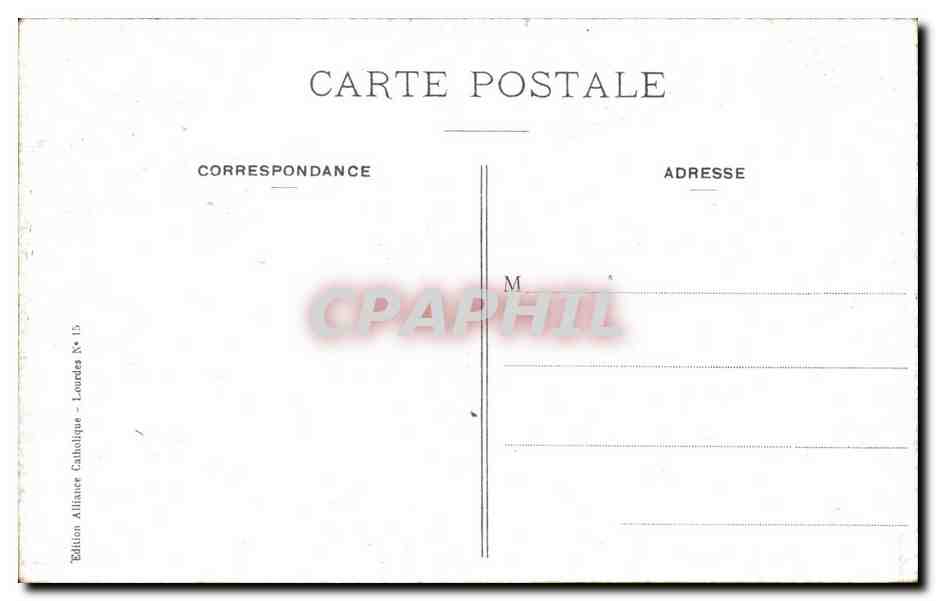 CPA Lourdes L'Autel dans la grotte — Verso