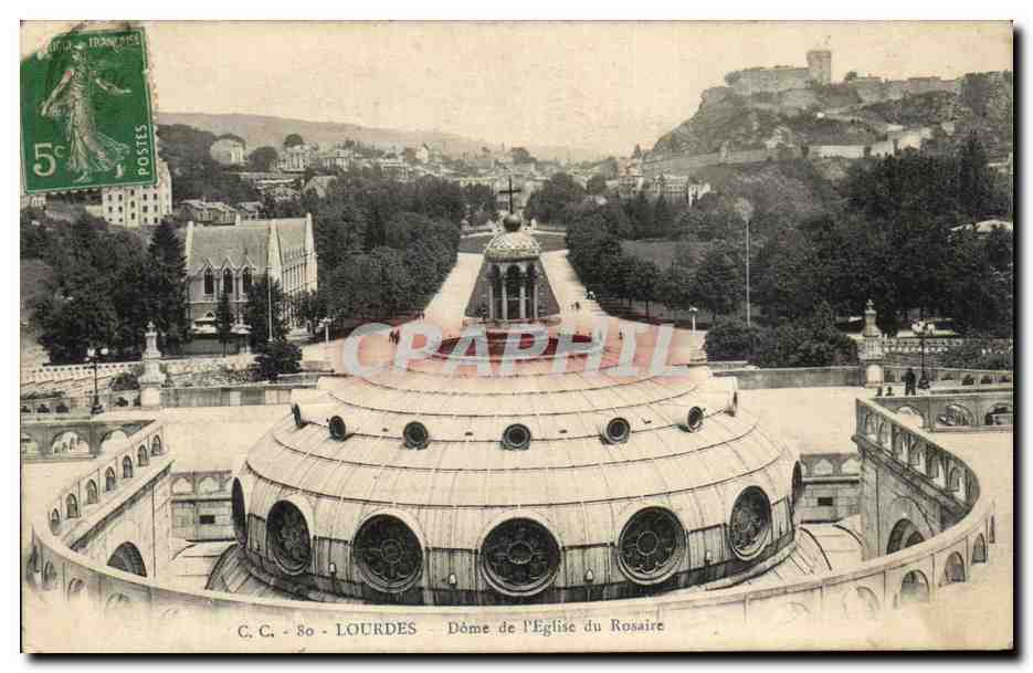 CPA Lourdes Dome de L'Eglise du Rosaire