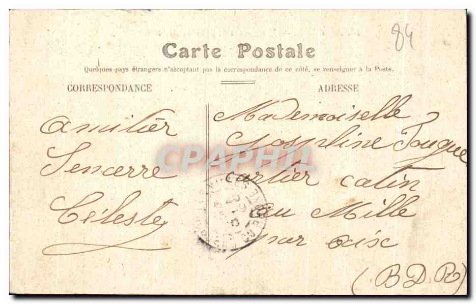 Avignon — Vue générale, prise de l'Hôtel-de-Ville — éditeur non identifié, n° de série 12 — Rückseite
