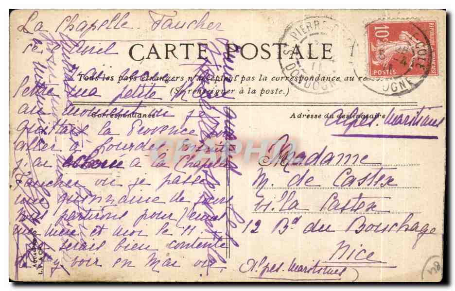 Fontaine de Vauclusé — La vallée en temps de neige — L.V. ECS, n°12 — Rückseite