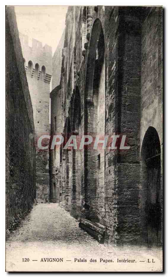 CPA Avignon Place des Papes Interieur