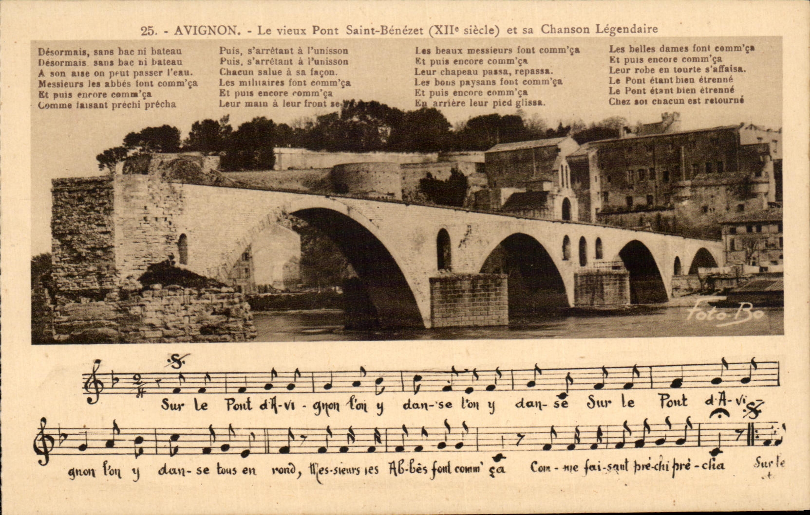 CPA Avignon Le Vieux Pont Saint Benezet Et Sa Chanson