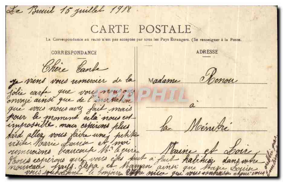 CPA Angers Place Du Ralliement La Belle Jardiniere — Rückseite