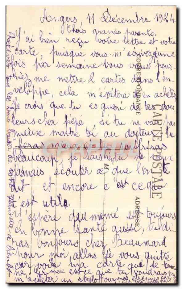 CPA Angers Place Du Ralliement Et Rue D'Alsace — Rückseite