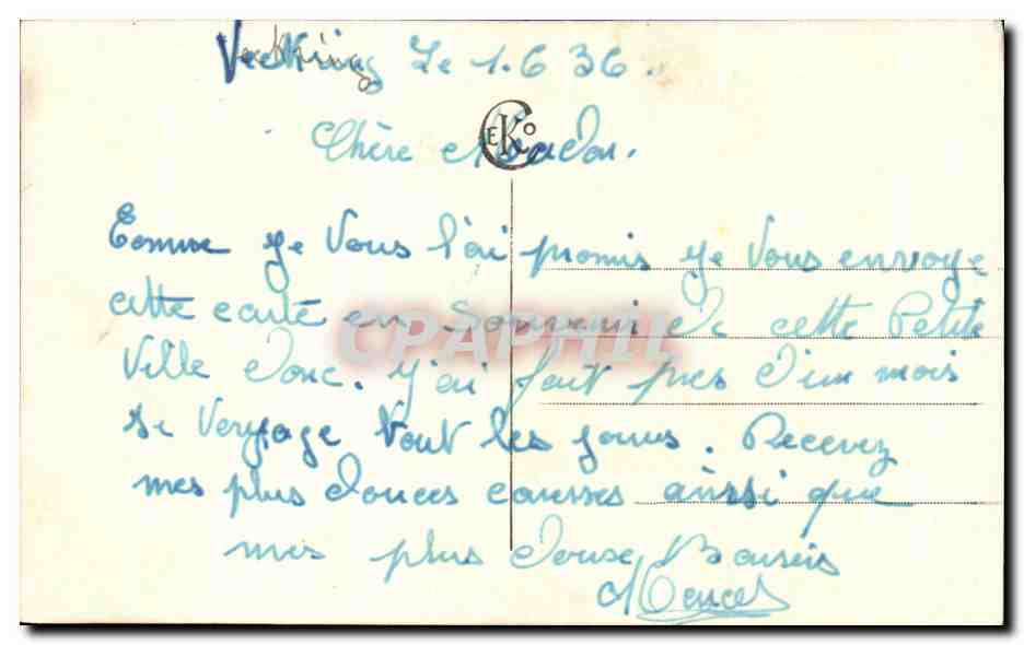 CPA Fantaisie Souvenir de Veckring  — Verso