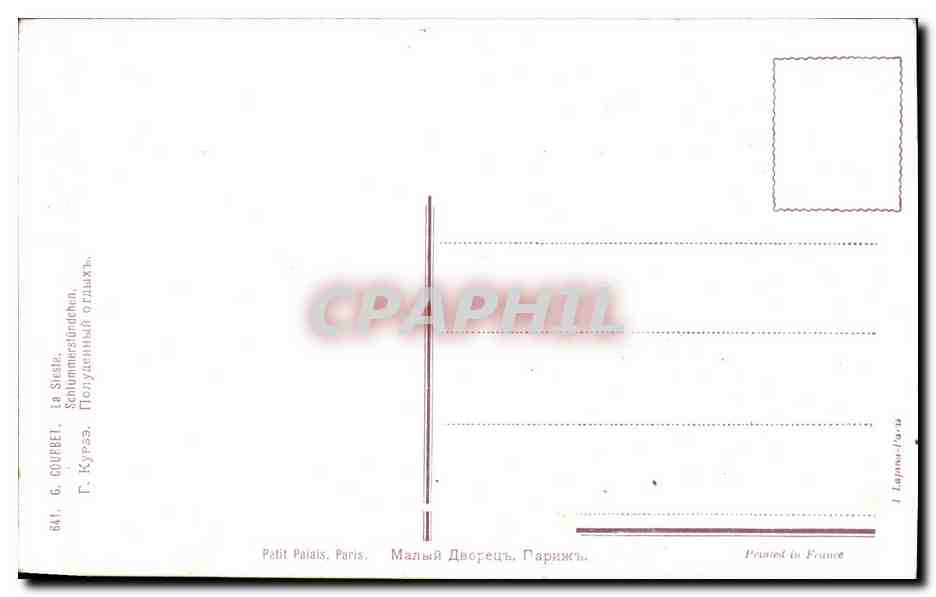 CPA Fantaisie Courubet La sieste Vaches  — Verso
