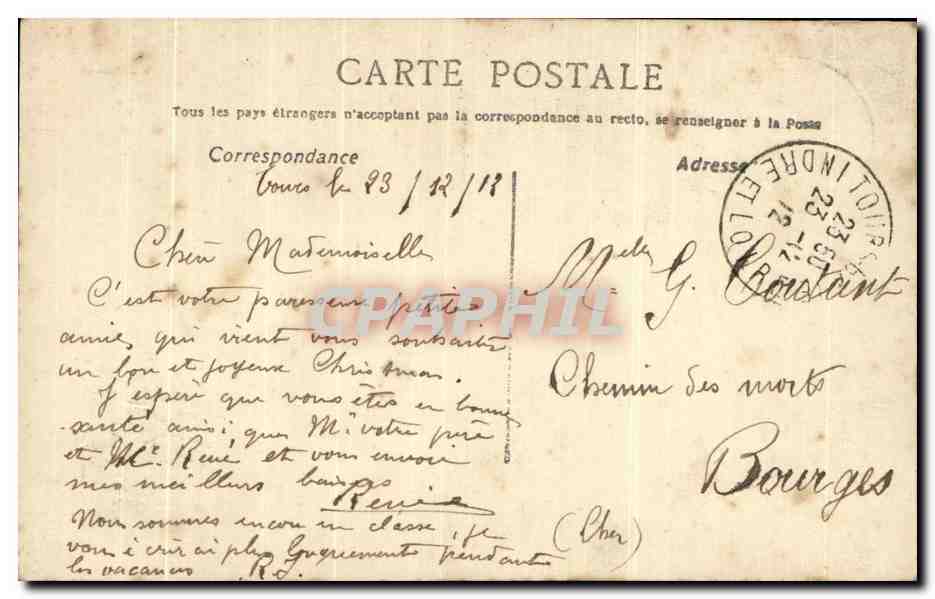 CPA Fantaisie Femme Joyeux Noel — Rückseite