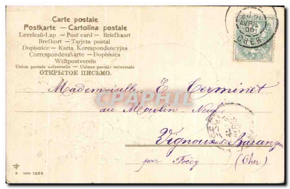 CPA Fantaisie Fleurs oeufs Joyeuses Paques  — Verso