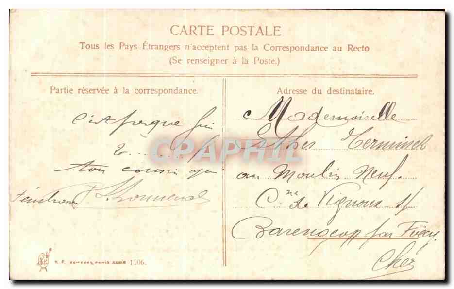 CPA Fantaisie Fleurs Doux souvenir — Verso