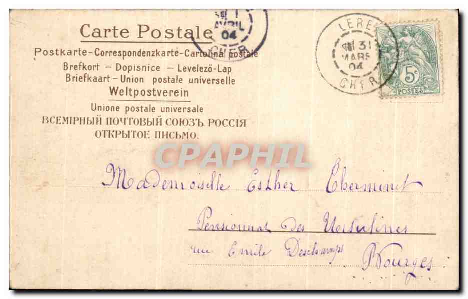 CPA Fantaisie Enfant Harpe papillons  — Rückseite