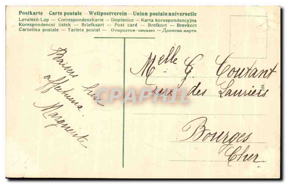 CPA Fantaisie Fleurs Poussins Paques Oeuf — Rückseite