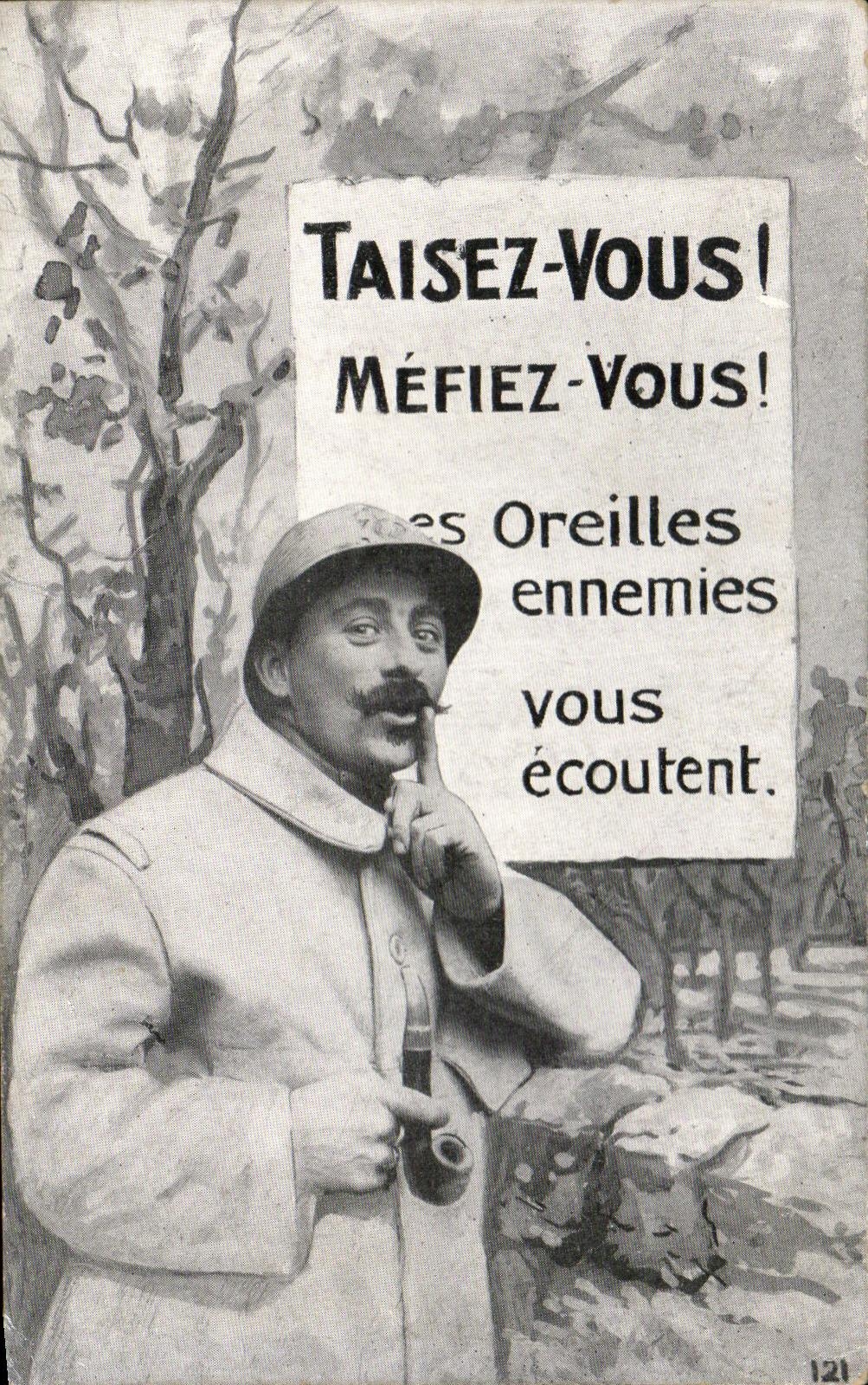CPA Fantaisie Taisez vous !Militaria 