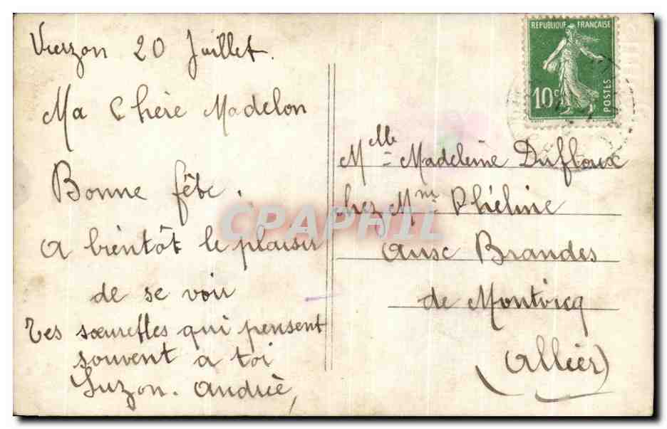 CPA Fantaisie Fleurs Enfant Arc Ange — Rückseite