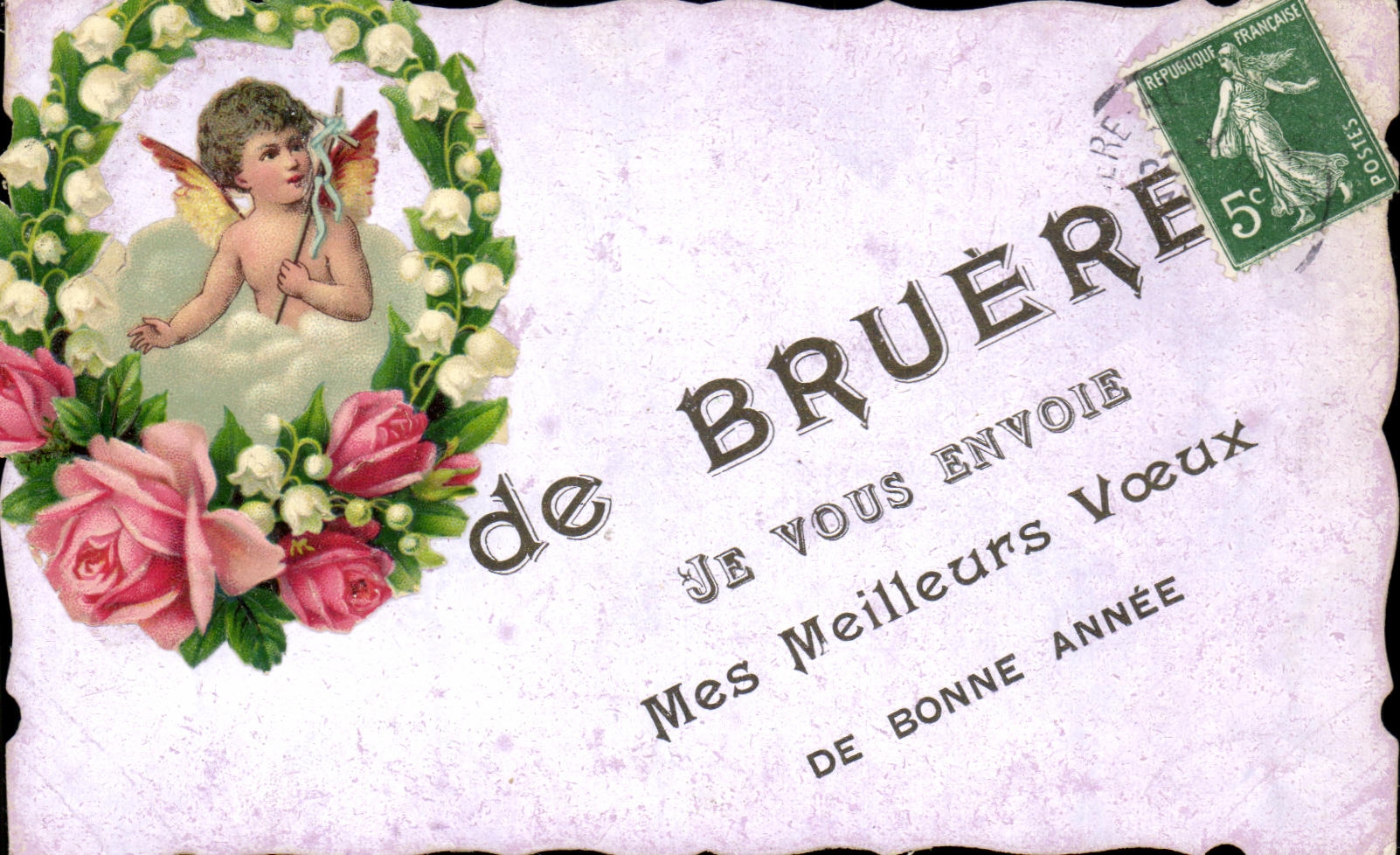 CPA Fantaisie Fleurs Ange De Bruere