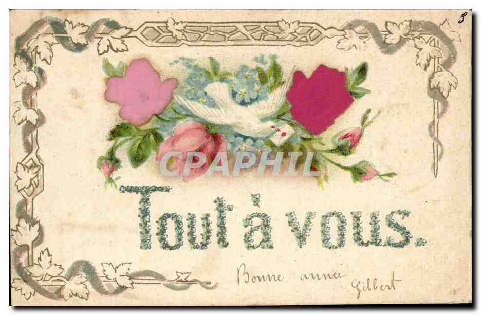 CPA Fantaisie Fleurs Colombe Fleurs 