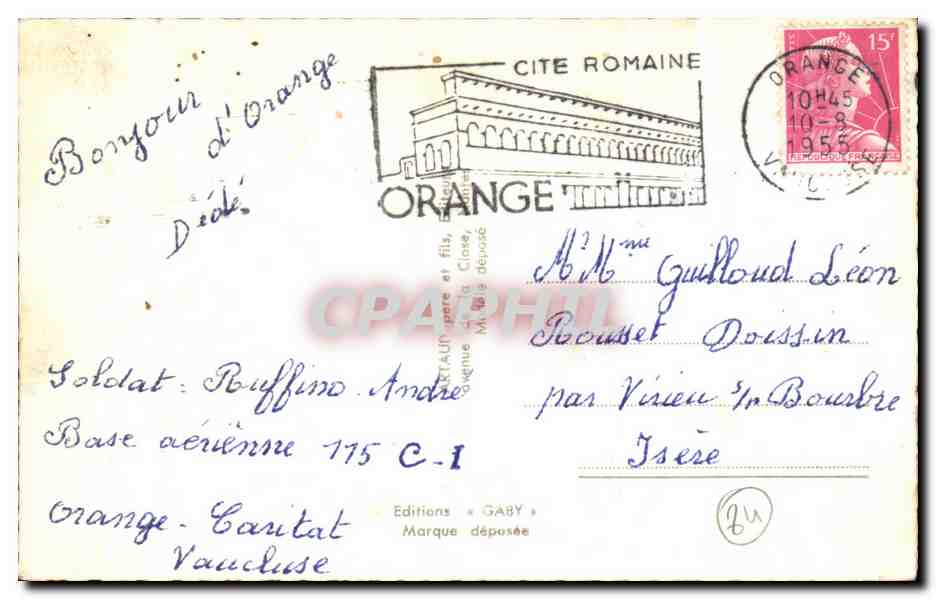 CPSM Orange  — Rückseite