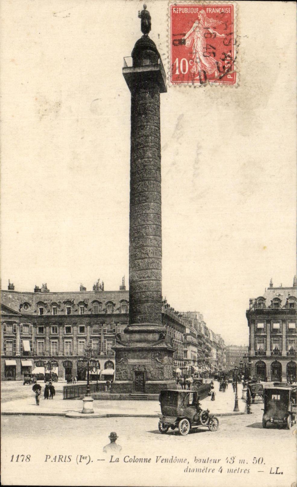 CPA Paris La Colonne Vendome Bouteur Dtainetre metres