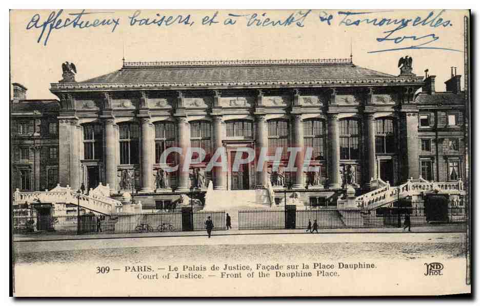 CPA Paris Le Palais de Justice Facade sur la Place Dauphine