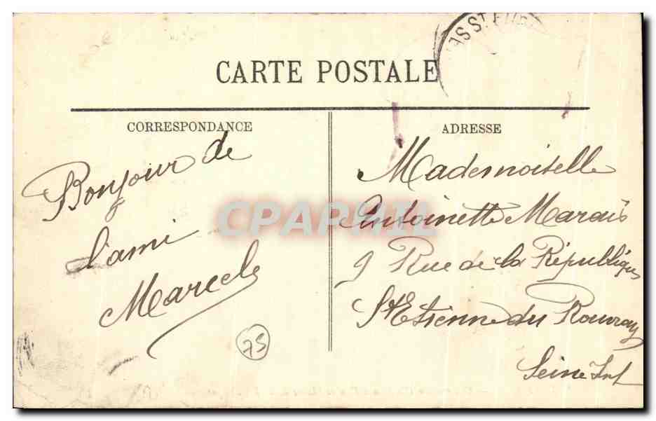 CPA Paris Caserne du Chateau d Eau et Statue de la Republique — Rückseite