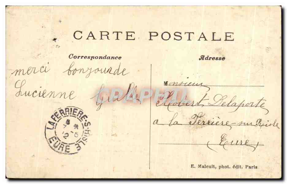 Bois de Vincennes — Vue pittoresque de la grotte Lac Daumesnil — E. M. — n° 488 — Reverso