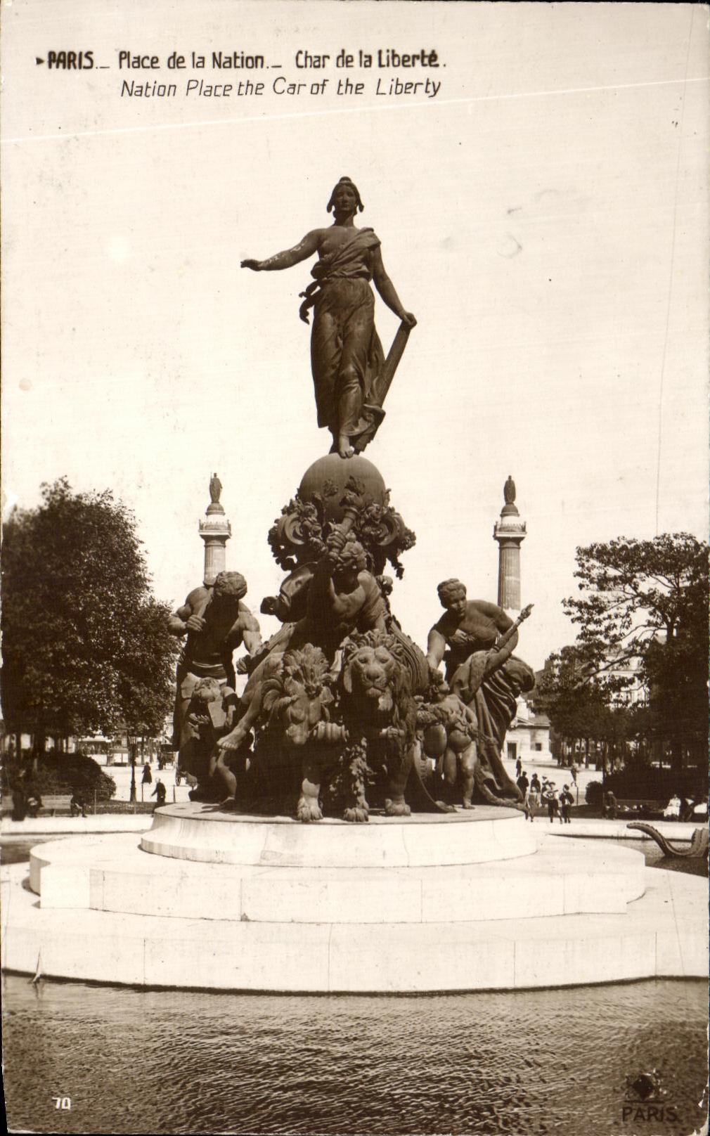 CPA Place de la nation Char de la Liberte Nation place the Car of the Liberty