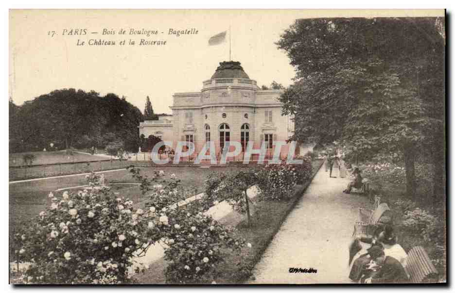 CPA Paris Bois De boulogne Bagatelle Le Chateau Et La Roseraie