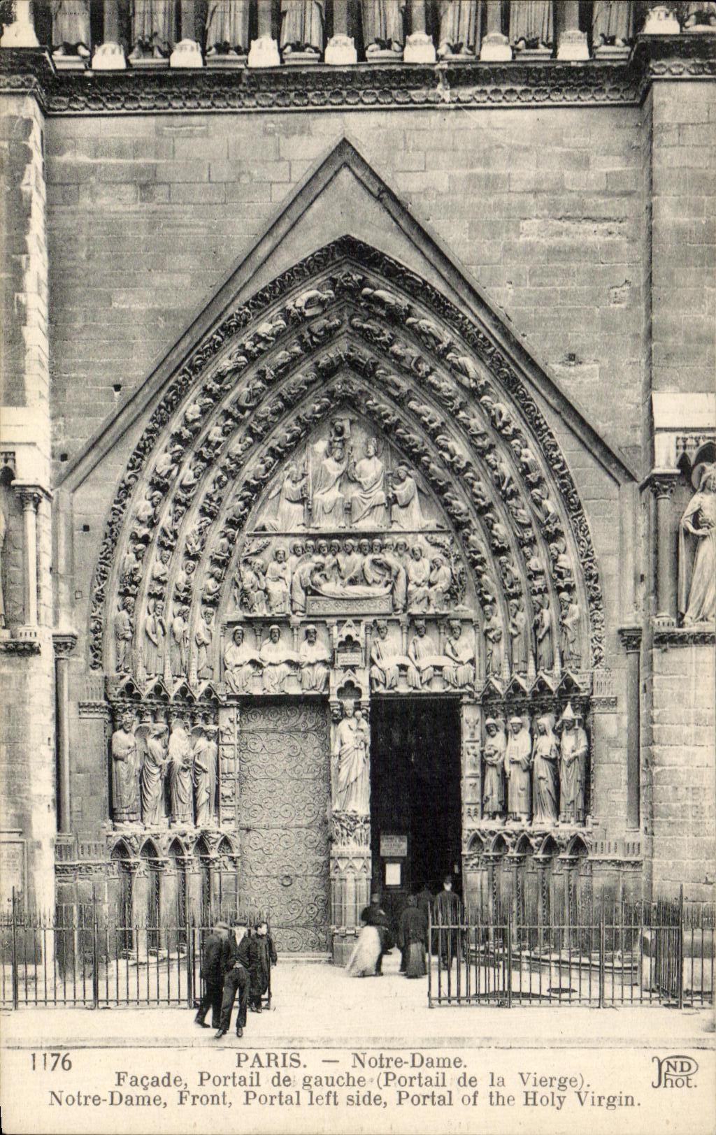 CPA Paris Notre Dame Facade Portail de Gaushe Notre Dame Front 