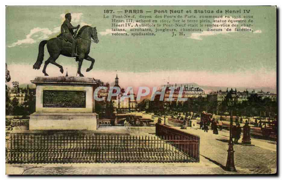 CPA Paris Pont Neuf Et Statue de Henri IV Le Pont Belle Jardiniere 