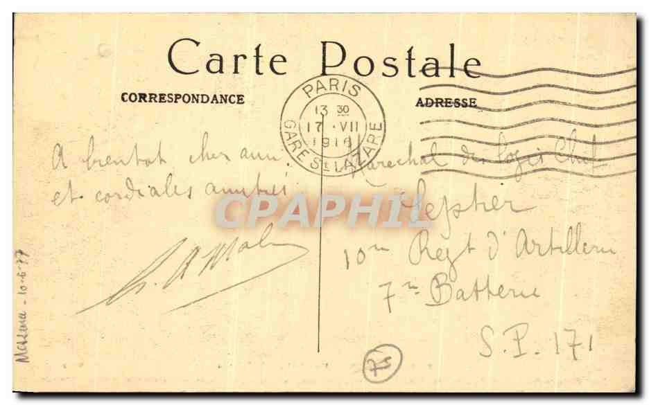 CPA Paris fontaine Medicis Tout d'abord Fontaine de Salomon de Brosee Transportee en — Verso